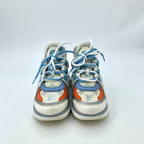 Louis Vuitton Archlight Sneakers Womens White Blue Orange Leather & Mesh Designe - Picture 3 of 9